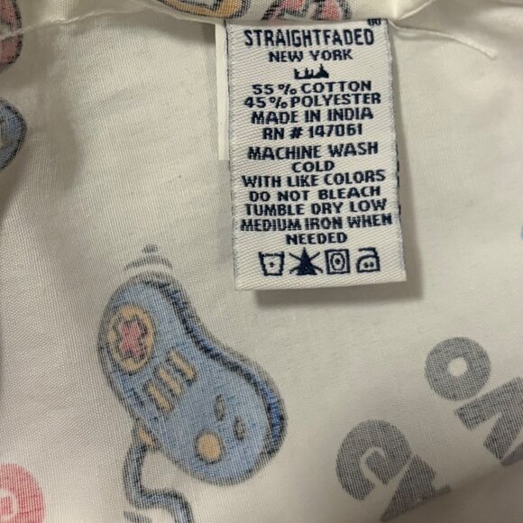 Straightfaded Boys Video Game Print Button-Up Shirt 10/12 Colorful Gaming Icons - Picture 5 of 5